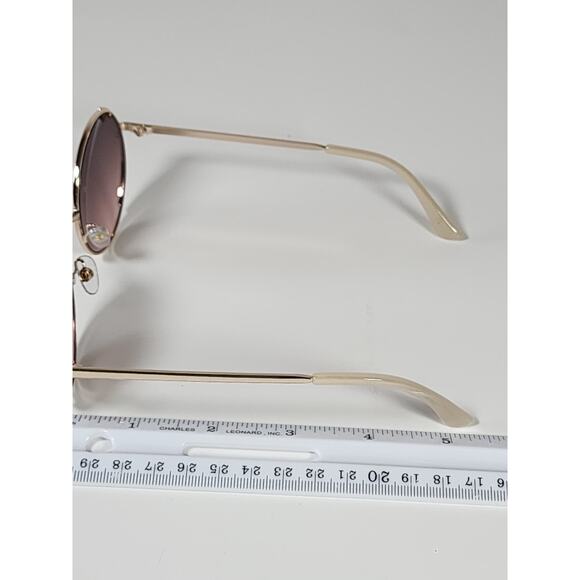 FGX by Foster Grant Gold & White Full Round Metal Frame Sunglasses 52077FGX020 - Picture 11 of 11